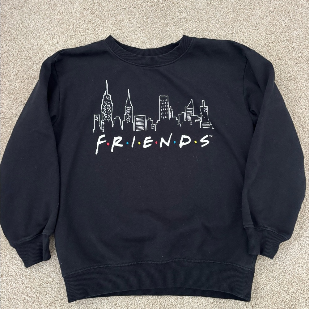 Girls Mad Engine Friends black crew neck sweatshirt 10/12
